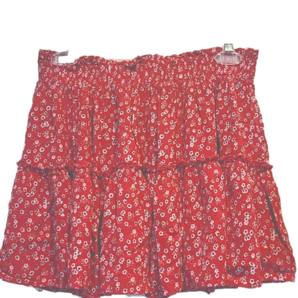 Princess Polly Pink Floral Ruffle Tier Mini Skirt Size 8 - Picture 3 of 8